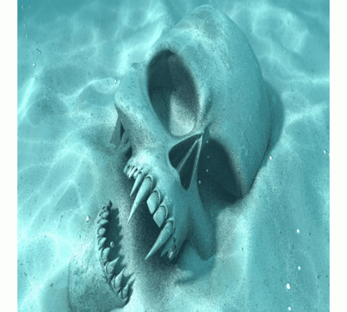Vampire Skull Cling On Aquarium Background